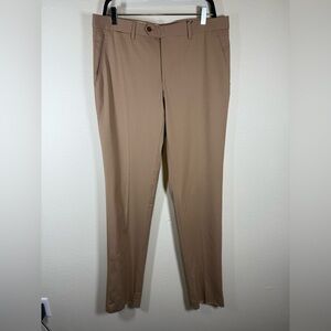Porfidia Made In Italy Mens 100% Wool Tan Dress Pants Raw Hem 36 Waist